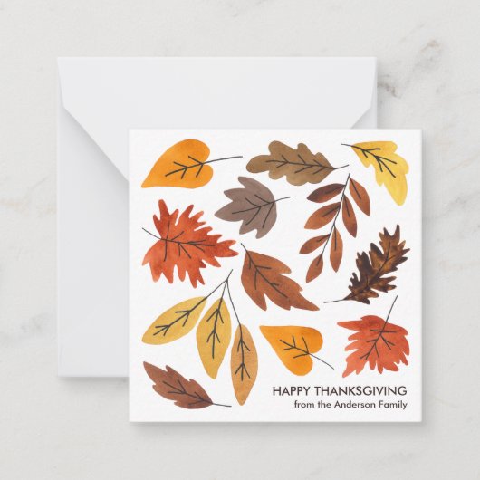 Thanksgiving Herfst Bladeren Evenementen Notitiekaartje (Voorkant)