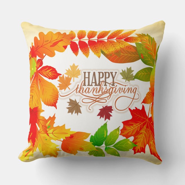 Thanksgiving herfst bladeren kussen (Voorkant)