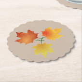 Thanksgiving herfst bladeren papier Onderzetter (Gekanteld)