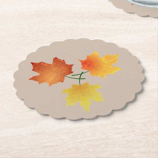 Thanksgiving herfst bladeren papier Onderzetter (Gekanteld)