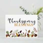 Thanksgiving Herfst Blessings Foliage Feestdagenkaart (Staand voorkant)