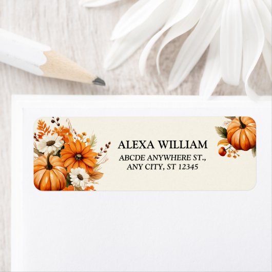 Thanksgiving herfst bloemen etiket (Insitu)