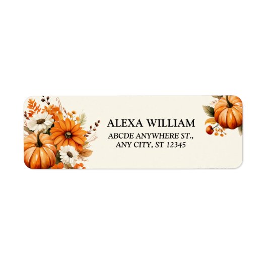 Thanksgiving herfst bloemen etiket (Voorkant)