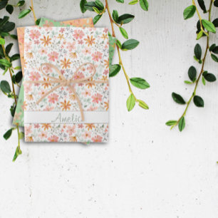 Thanksgiving Herfst bloemgeel patroonnaam Inpakpapier Vel