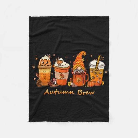 Thanksgiving herfst brouwen Herfst koffie pompoen Fleece Deken (Voorkant)
