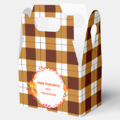 Thanksgiving Herfst Brown Plaid Pompoen Bedankdoosjes (Geopend)