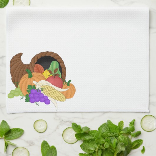 Thanksgiving herfst Cornucopia keukenhanddoek (Gevouwen)