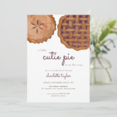 Thanksgiving Herfst Cutie Pie Baby shower Uitnodig Kaart (Staand voorkant)