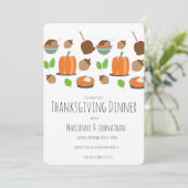 Thanksgiving Herfst Dinner Turkey Party Mix Kaart (Staand voorkant)