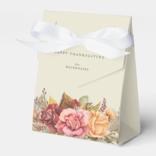 Thanksgiving herfst Floral Border Bedankdoosjes (Voorkant Zijde)