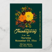 Thanksgiving herfst Floral Botanical Folie Uitnodiging (Voorkant)