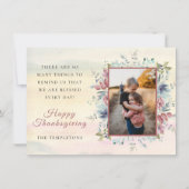 Thanksgiving herfst Floral Photo Flat Holiday Card Feestdagenkaart (Voorkant)