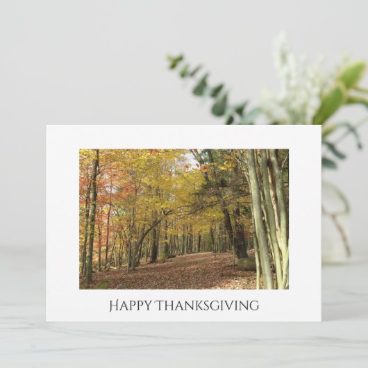 Thanksgiving Herfst Foliage Foto Herfstvakantie Feestdagenkaart (Staand voorkant)