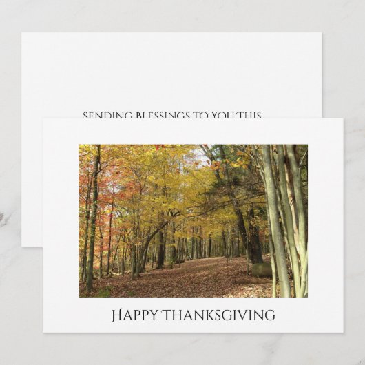 Thanksgiving Herfst Foliage Foto Herfstvakantie Feestdagenkaart (Voorkant / Achterkant)