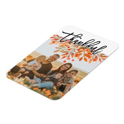 Thanksgiving Herfst Foliage laat Script-foto's val Magneet (Linkerzijde)