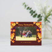 Thanksgiving Herfst Foliage Oranje Gouden Bladeren Briefkaart (Staand voorkant)