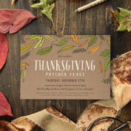 Thanksgiving herfst Foliage Potluck Dinner Kaart