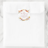 Thanksgiving herfst Foliage Return Address Holiday Vierkante Sticker (Tas)