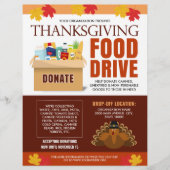 Thanksgiving Herfst Food Drive Charity Fundraiser Flyer (Voorkant)