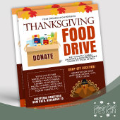 Thanksgiving Herfst Food Drive Charity Fundraiser Flyer