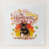 Thanksgiving Herfst Funny Rottweiler Dog Owne Legpuzzel (Verticaal)