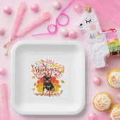 Thanksgiving Herfst Funny Rottweiler Dog Owne Papieren Bordje (Feest)