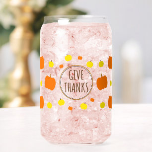 Thanksgiving Herfst Geef Bedankt Can Glass Wrap Blikvorm Glas
