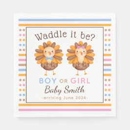 Thanksgiving Herfst Gender Onthulling Turkije Servet