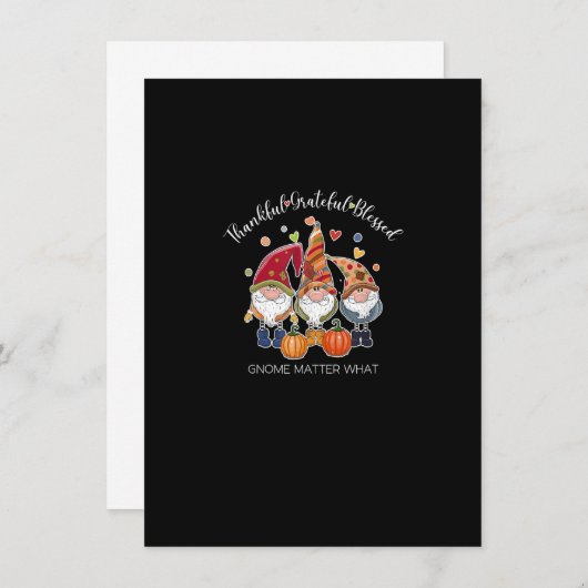 Thanksgiving Herfst Gnomes bedankt Grateful Blesse Kaart (Voorkant / Achterkant)