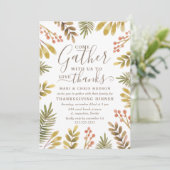Thanksgiving Herfst Greenery Waterverf Krans Kaart (Staand voorkant)