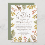 Thanksgiving Herfst Greenery Waterverf Krans Kaart (Voorkant / Achterkant)