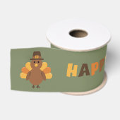 Thanksgiving Herfst Groene Kalkoen Grosgrain Lint (Spoel)
