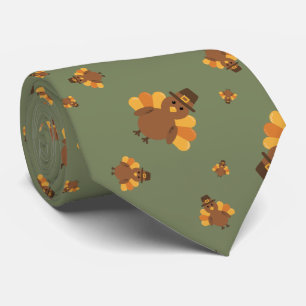 Thanksgiving Herfst Groene Kalkoen Halseband Stropdas