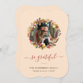 Thanksgiving herfst grote fotografie feestdagenkaart (Voorkant / Achterkant)