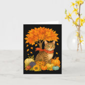 Thanksgiving Herfst Herfst Cat Leaf Herfst Tree Zi Kaart (Gele Bloem)