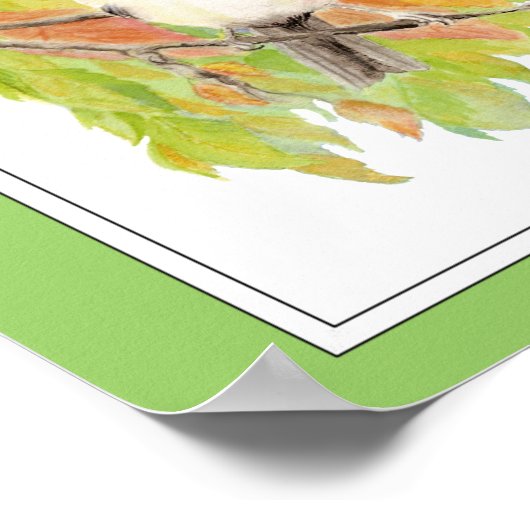 Thanksgiving, herfst, Herfst, Chickadee, Bird Scri Poster (Hoek)
