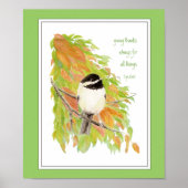 Thanksgiving, herfst, Herfst, Chickadee, Bird Scri Poster (Voorkant)