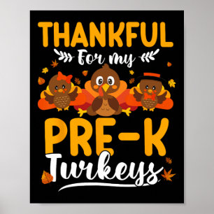 Thanksgiving Herfst Herfst Dankbaar Mijn Kalkoenen Poster