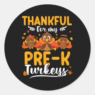 Thanksgiving Herfst Herfst Dankbaar Mijn Kalkoenen Ronde Sticker