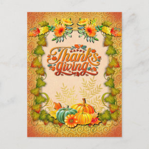 Thanksgiving herfst Herfst esdoorn bladeren en pom Briefkaart