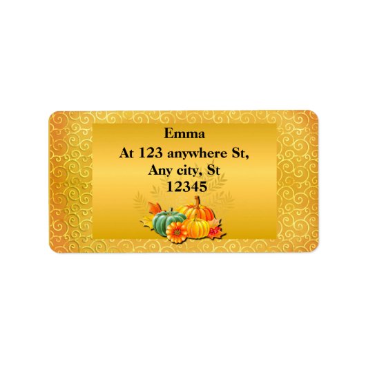 Thanksgiving herfst Herfst esdoorn bladeren en pom Etiket (Voorkant)