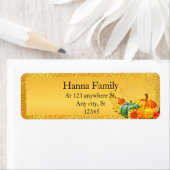 Thanksgiving herfst Herfst esdoorn bladeren en pom Etiket (Insitu)