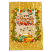 Thanksgiving herfst Herfst esdoorn bladeren en pom Medium Cadeauzakje (Achterkant)