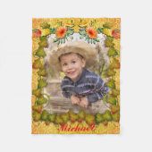 Thanksgiving herfst Herfst esdoornblad en zonneblo Fleece Deken (Voorkant)