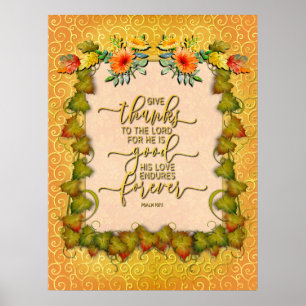 Thanksgiving herfst Herfst esdoornblad en zonneblo Poster
