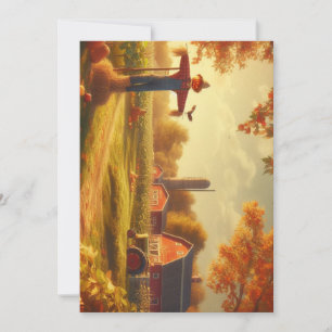 Thanksgiving/Herfst/Herfst op het boerderij Feestdagenkaart