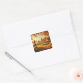 Thanksgiving/Herfst/Herfst op het boerderij Vierkante Sticker (Envelop)