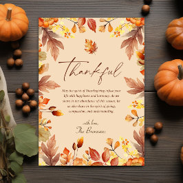 Thanksgiving herfst Herfst rustiek dankbaar Feestdagenkaart