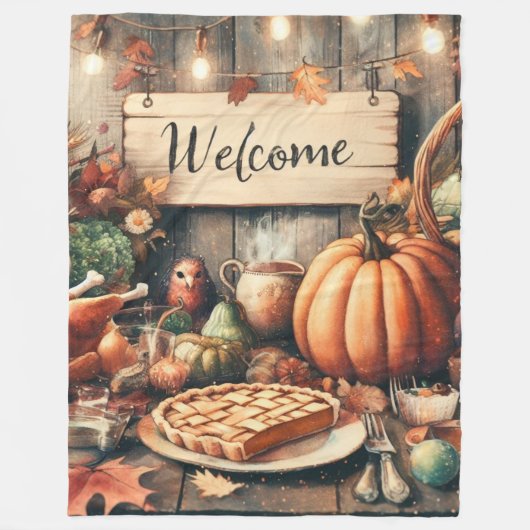Thanksgiving/Herfst/Herfst/Vintage Fleece Deken (Voorkant)