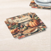 Thanksgiving/Herfst/Herfst/Vintage Kartonnen Onderzetters (Gekanteld)